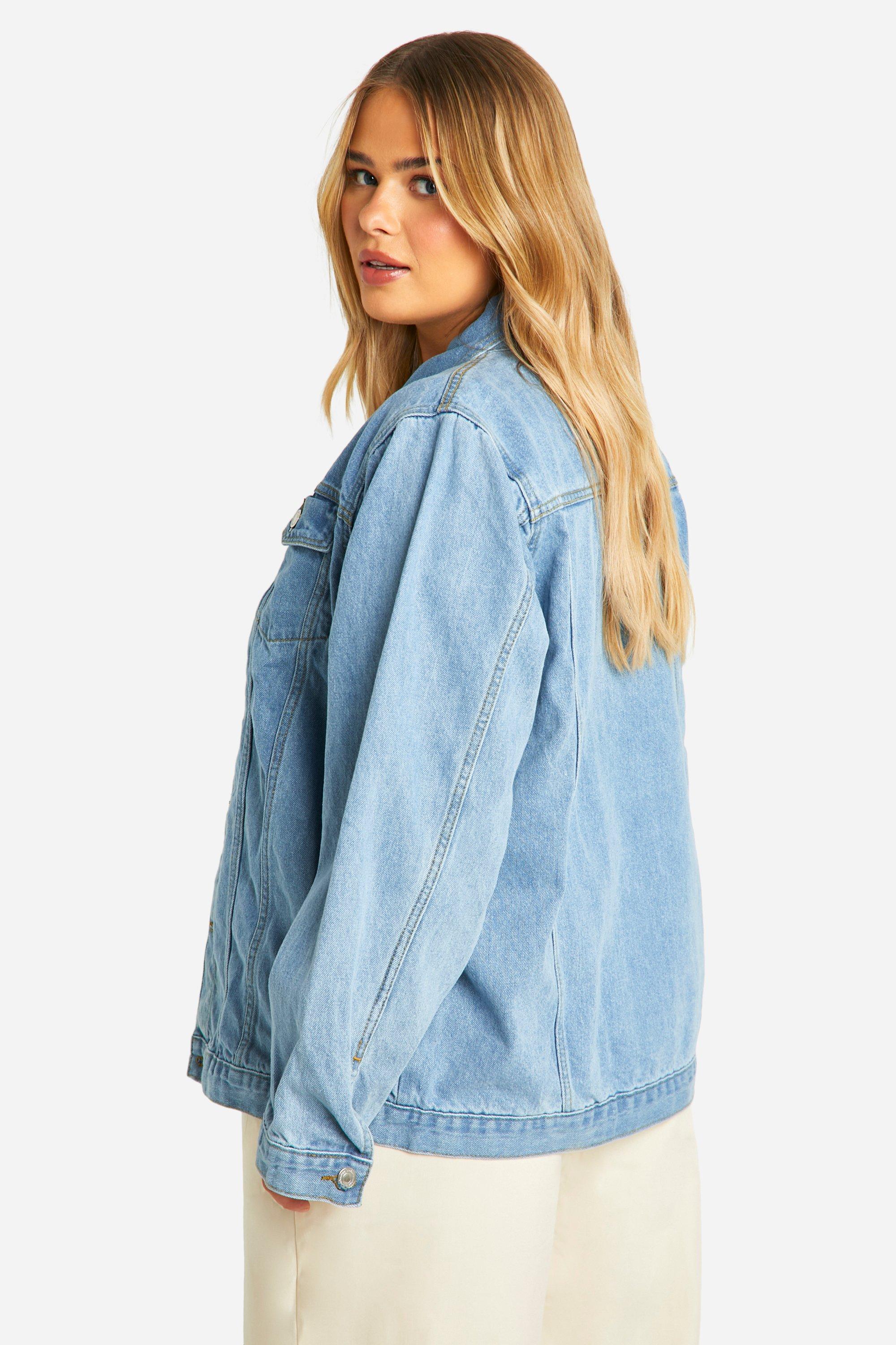 Boohoo plus denim jacket best sale